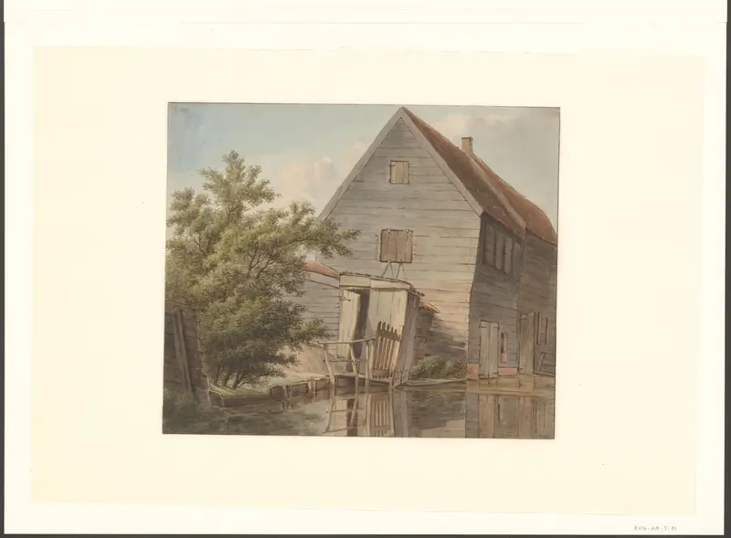 Gezicht op een loods langs de Baangracht Wall Art by Unknown - High-Resolution Digital Print