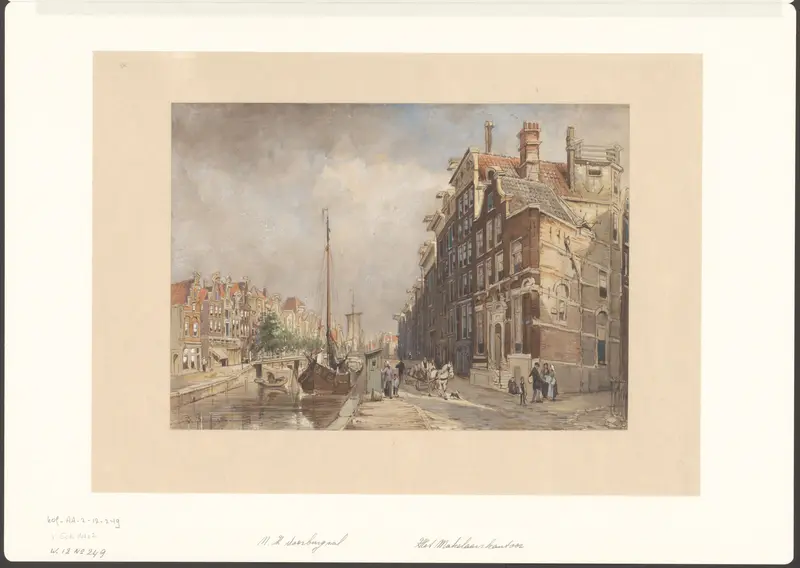 Gezicht op een makelaarskantoor aan de Nieuwezijds Voorburgwal Wall Art by Unknown - High-Resolution Digital Print