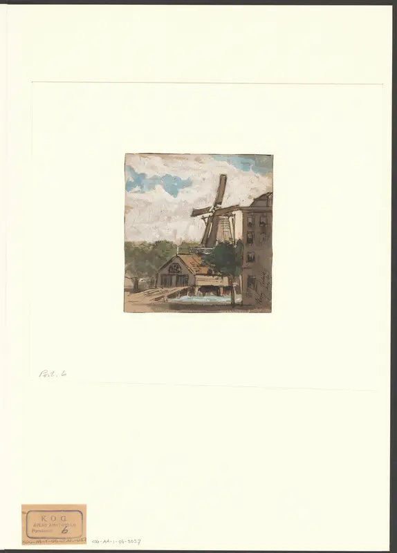 Gezicht op een molen aan de Haarlemmerweg, hoek Singel Wall Art by Unknown - High-Resolution Digital Print