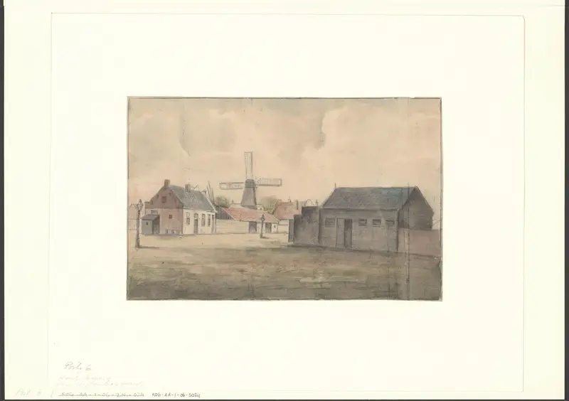 Gezicht op een molen bij houtkoperij van Uytenboogaard Wall Art by Albert Martin - High-Resolution Digital Print
