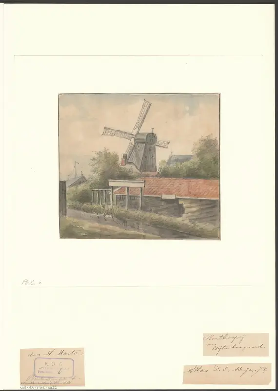 Gezicht op een molen bij houtkoperij van Uytenboogaard Wall Art by Unknown - High-Resolution Digital Print