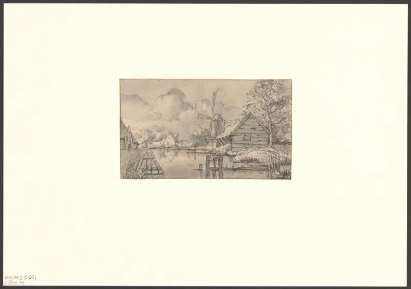Gezicht op een molen buiten de Raampoort Wall Art by Jan van Kessel (1641-1680) - High-Resolution Digital Print