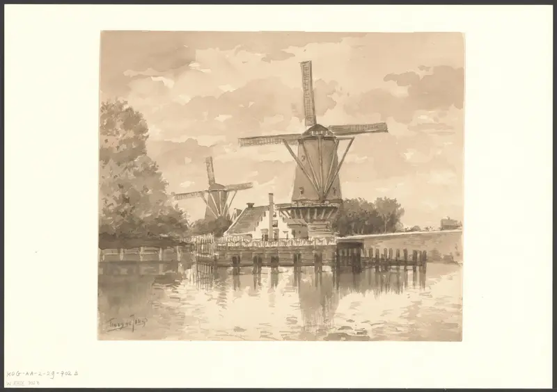 Gezicht op een molen Wall Art by Unknown - High-Resolution Digital Print