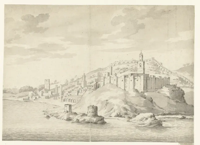 Gezicht op een Oosterse havenstad Wall Art by Bonaventura Peeters (I) - High-Resolution Digital Print