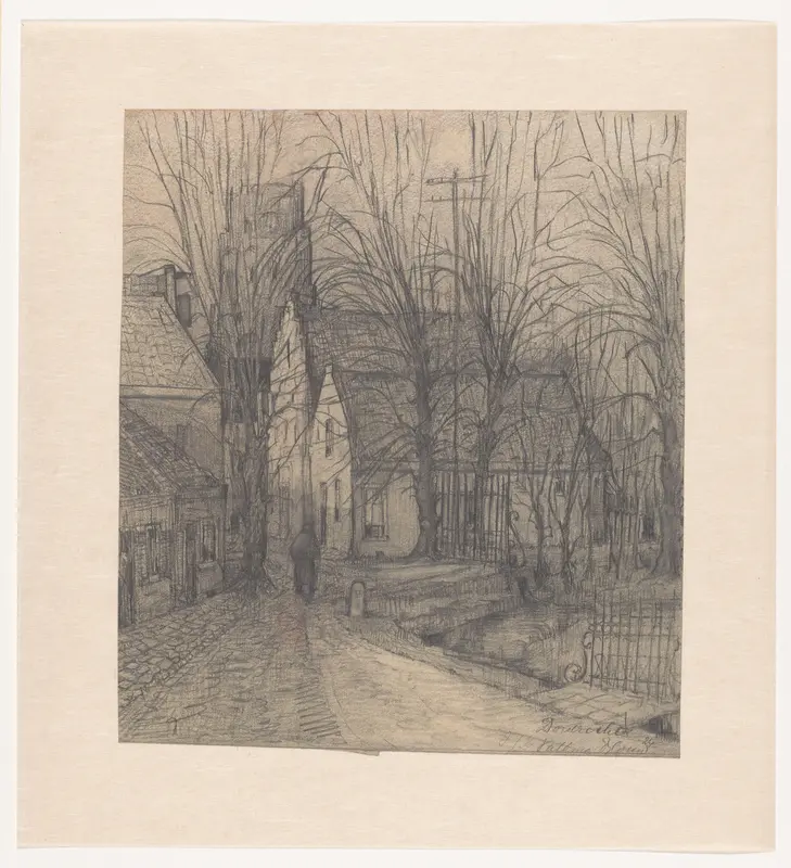Gezicht op een oude straat te Dordrecht Wall Art by Unknown - High-Resolution Digital Print