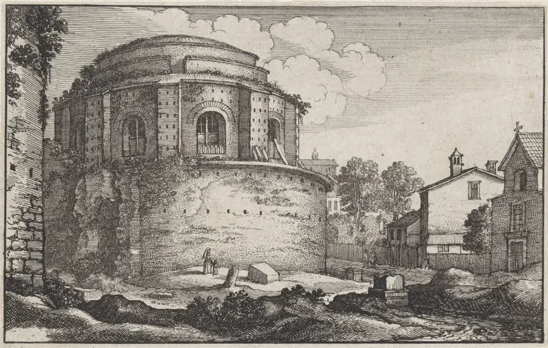 Gezicht op een rond Romeins gebouw Wall Art by Wenceslaus Hollar - High-Resolution Digital Print