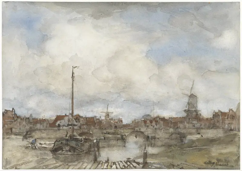 Gezicht op een stad Wall Art by Unknown - High-Resolution Digital Print