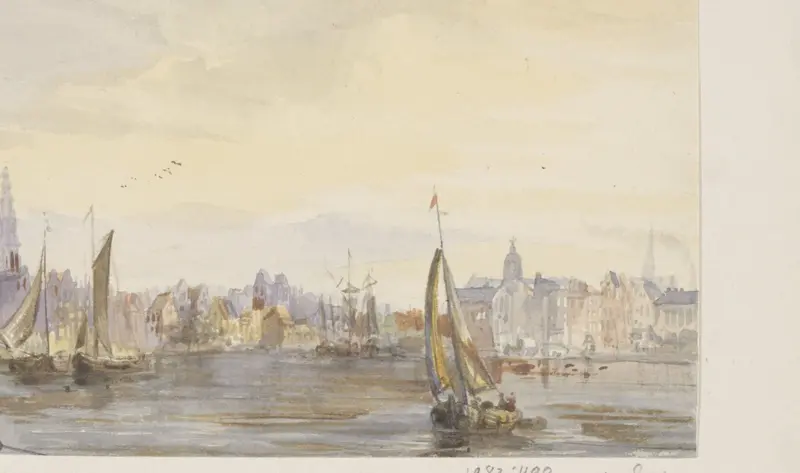 Gezicht op een stad aan het water Wall Art by Pierre Tetar van Elven - High-Resolution Digital Print