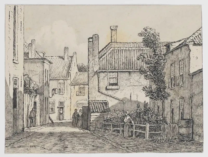 Gezicht op een straat Wall Art by Isaac Weissenbruch - High-Resolution Digital Print