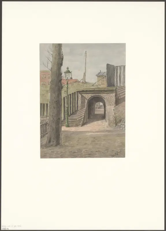 Gezicht op een tunnel onder het spoor vanaf de Ringdijk Wall Art by Unknown - High-Resolution Digital Print