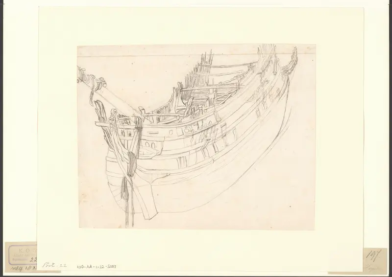 Gezicht op een uitgebrand schip Wall Art by Unknown - High-Resolution Digital Print