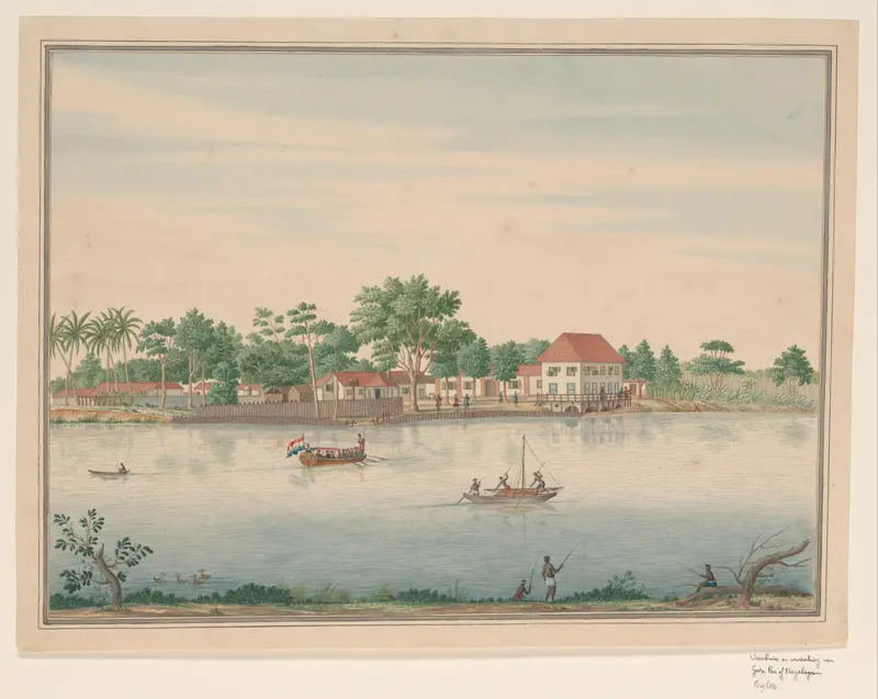 Gezicht op een veerhuis bij de 'Grote Pas' bij Colombo Wall Art by anonymous - High-Resolution Digital Print