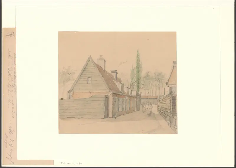 Gezicht op enkele huizen aan de Trapjesschans bij molen De Liefde Wall Art by Unknown - High-Resolution Digital Print