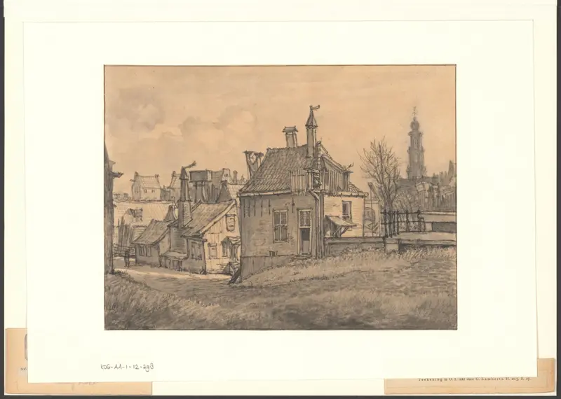 Gezicht op enkele huizen en de Westertoren vanaf de Raampoort Wall Art by Unknown - High-Resolution Digital Print