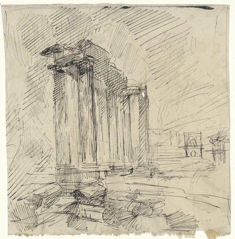 Gezicht op enkele zuilen op het Forum Romanum Wall Art by Thomas Cool - High-Resolution Digital Print
