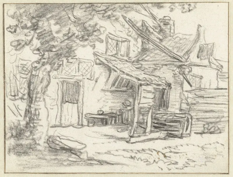 Gezicht op gedeelte van een huis met uitbouw Wall Art by Unknown - High-Resolution Digital Print