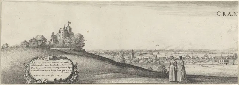Gezicht op Greenwich (linker plaat) Wall Art by Wenceslaus Hollar - High-Resolution Digital Print