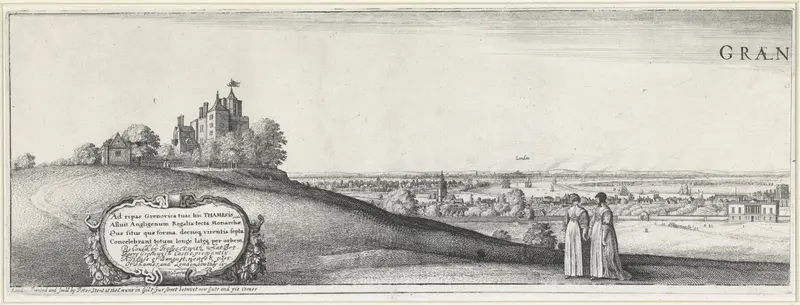 Gezicht op Greenwich (rechter plaat) Wall Art by Henry Peacham - High-Resolution Digital Print