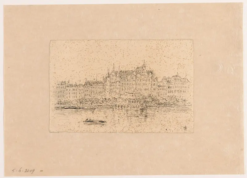 Gezicht op Hamburg, oude huizen aan de Alster Wall Art by Carel Nicolaas Storm van 's-Gravesande - High-Resolution Digital Print