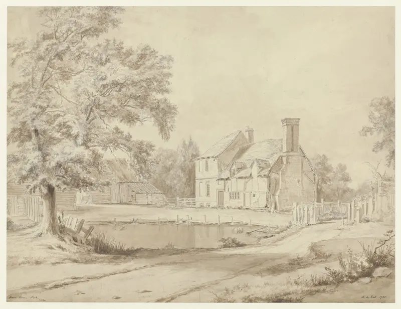 Gezicht op Harm House te Nock in Surrey Wall Art by Hendrik Frans de Cort - High-Resolution Digital Print