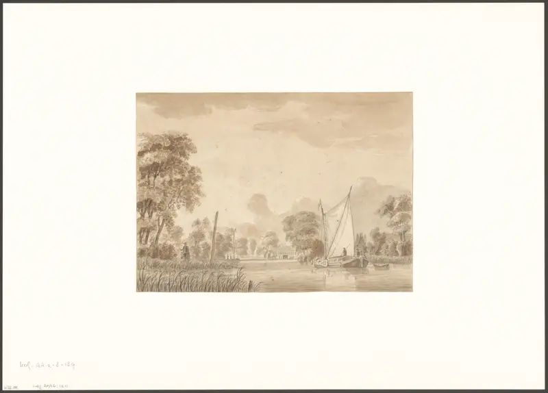 Gezicht op herberg Het Kalfje aan de Amsteldijk Wall Art by anonymous - High-Resolution Digital Print