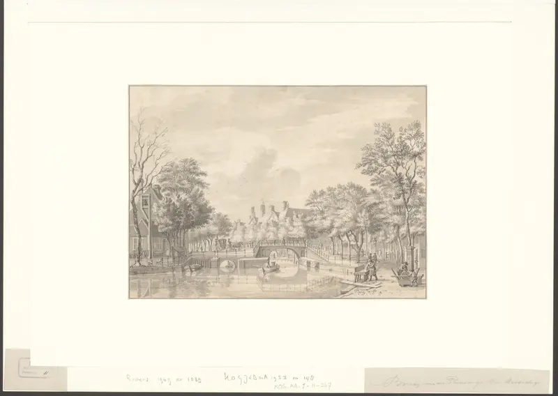 Gezicht op het Aalmoezeniersweeshuis vanaf de Franse kerk Wall Art by Unknown - High-Resolution Digital Print
