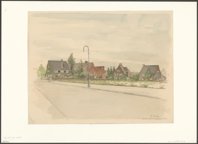 Gezicht op het Albert Hahnplantsoen Wall Art by Unknown - High-Resolution Digital Print