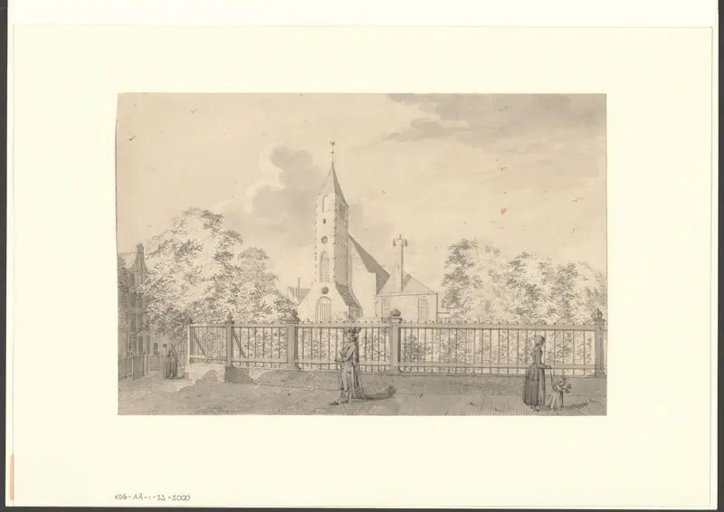Gezicht op het Begijnhof met de Engelse Kerk Wall Art by Unknown - High-Resolution Digital Print