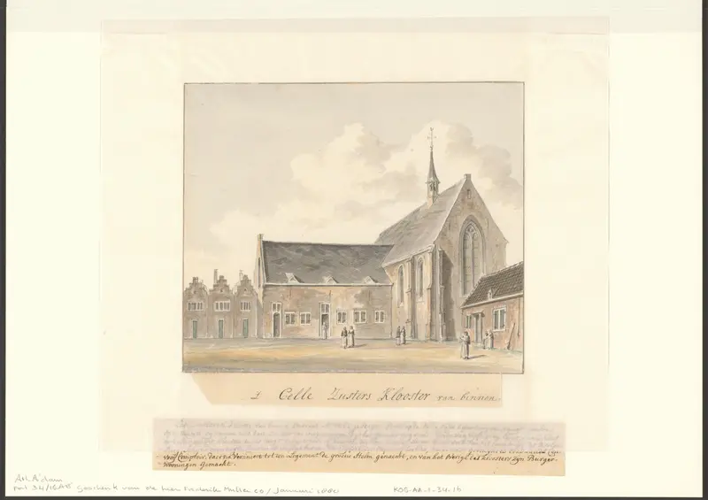Gezicht op het binnenhof van het Cellezustersklooster Wall Art by Unknown - High-Resolution Digital Print