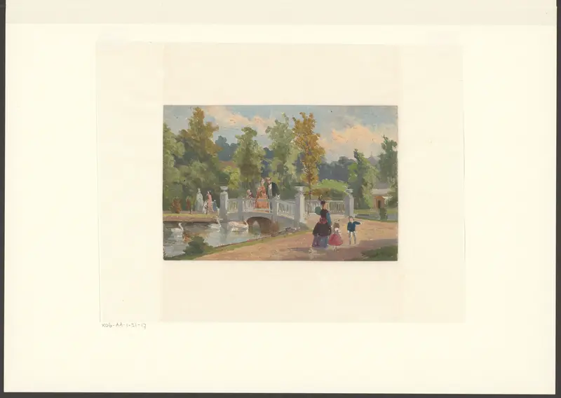 Gezicht op het bruggetje over de Pelikanenvijver in Artis Wall Art by Unknown - High-Resolution Digital Print