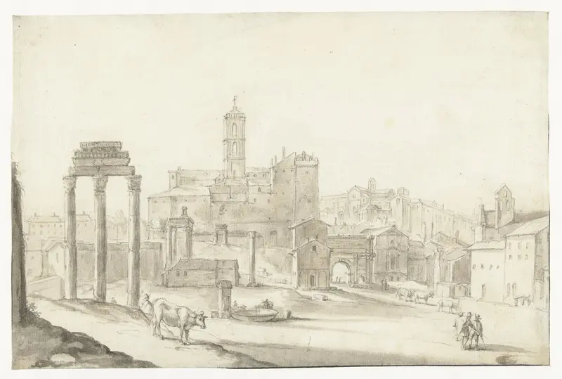 Gezicht op het Capitool te Rome, gezien vanuit het oosten Wall Art by Unknown - High-Resolution Digital Print