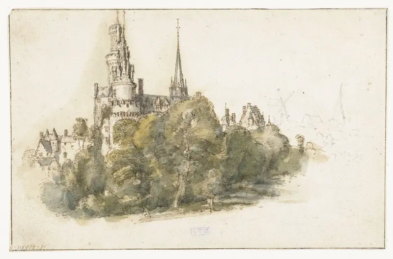 Gezicht op het Château d'Antonius te Antoine Wall Art by Gilles Neyts - High-Resolution Digital Print
