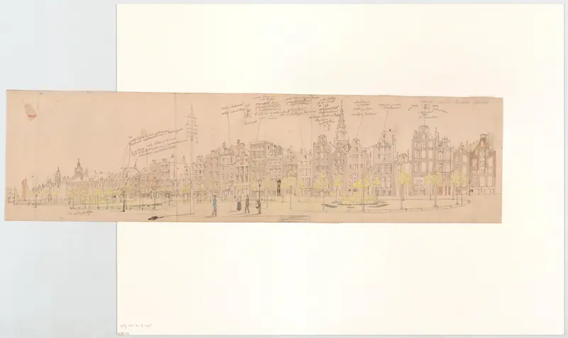 Gezicht op het Damrak Wall Art by Johan Martinus Anthon Rieke - High-Resolution Digital Print