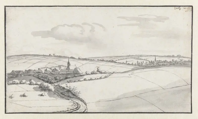 Gezicht op het dorp Harly, Aisne, Hauts-de-France Wall Art by Josua de Grave - High-Resolution Digital Print
