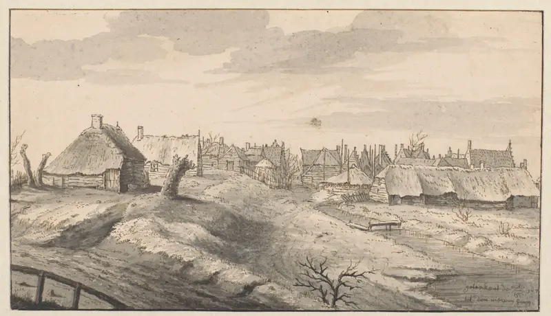 Gezicht op het dorp Nieuwenhoorn, Zuid-Holland Wall Art by Unknown - High-Resolution Digital Print