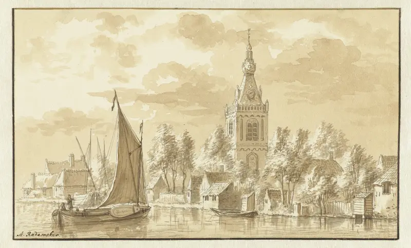 Gezicht op het dorp Overschie Wall Art by Abraham Rademaker - High-Resolution Digital Print