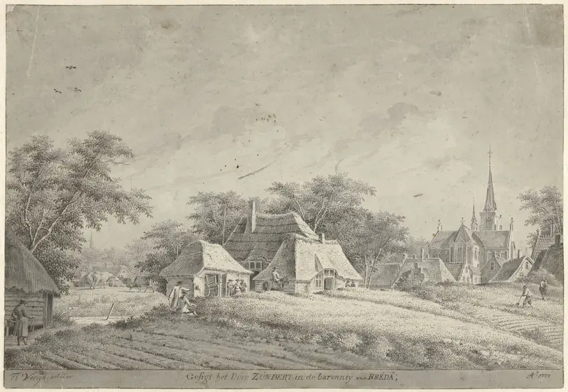 Gezicht op het dorp Zundert Wall Art by Unknown - High-Resolution Digital Print