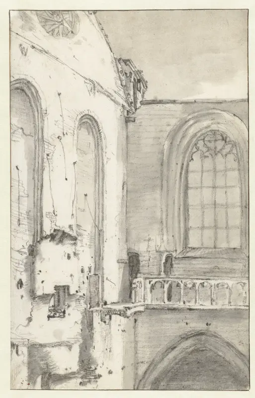 Gezicht op het dwarspand van de Nieuwe Kerk te Amsterdam na de brand van 1645 Wall Art by Unknown - High-Resolution Digital Print