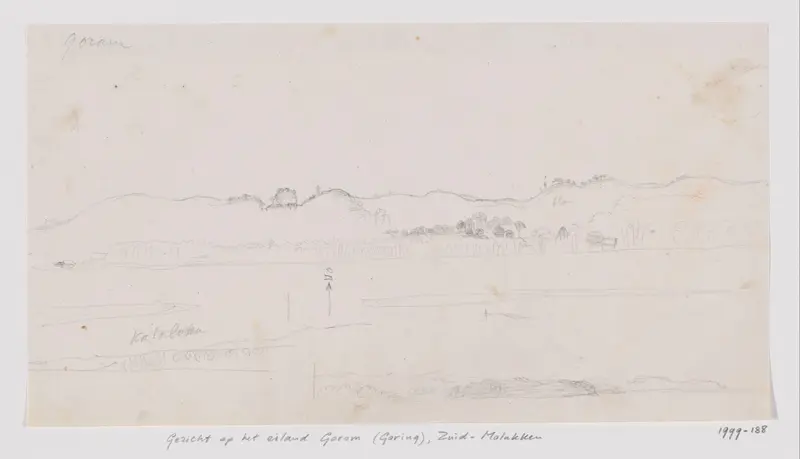 Gezicht op het eiland Gorom (of Gorong), Centraal-Molukken Wall Art by Adrianus Johannes Bik - High-Resolution Digital Print