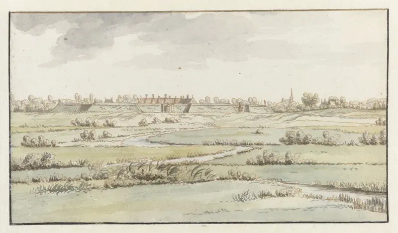 Gezicht op het fort St. Michiel bij 's-Hertogenbosch Wall Art by Unknown - High-Resolution Digital Print