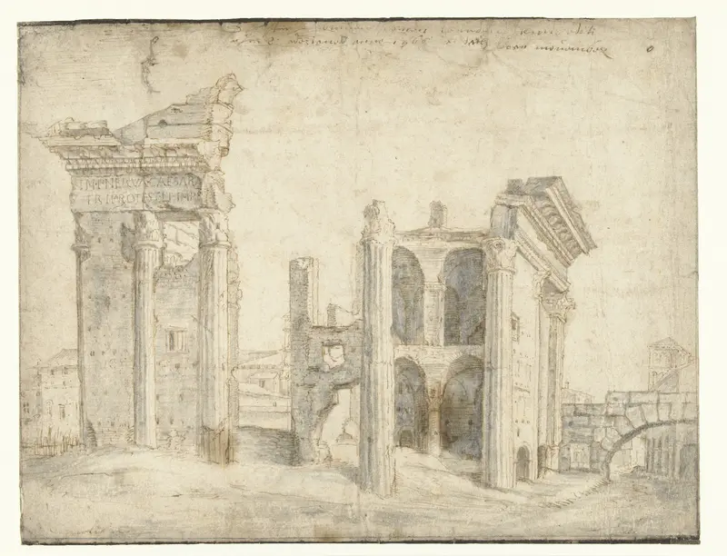 Gezicht op het Forum van Nerva Wall Art by Cornelis Cort - High-Resolution Digital Print