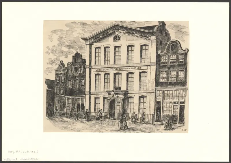 Gezicht op het gebouw van de Vereeniging tot Verbreiding der Waarheid aan de Elandsstraat Wall Art by Unknown - High-Resolution Digital Print