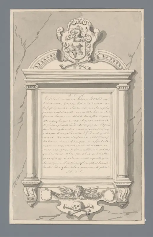 Gezicht op het grafmonument van Reinier Bontius in de Pieterskerk te Leiden Wall Art by anonymous - High-Resolution Digital Print