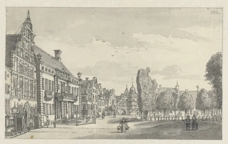 Gezicht op het Grote Kerkhof te Deventer Wall Art by Jan de Beijer - High-Resolution Digital Print