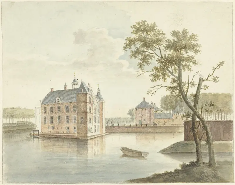 Gezicht op het Huis de Marsch Wall Art by Johan Antonie Kaldenbach - High-Resolution Digital Print