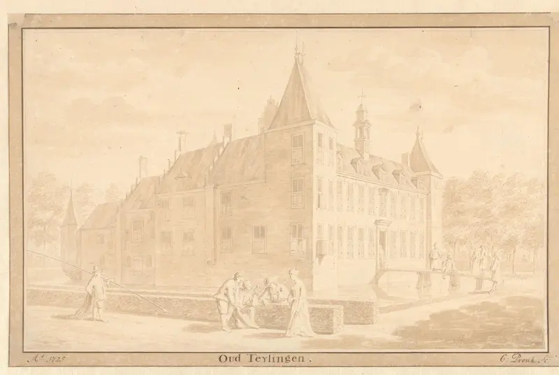 Gezicht op het huis Oud Teijlingen (Lockhorst), gemeente Warmond Wall Art by Unknown - High-Resolution Digital Print