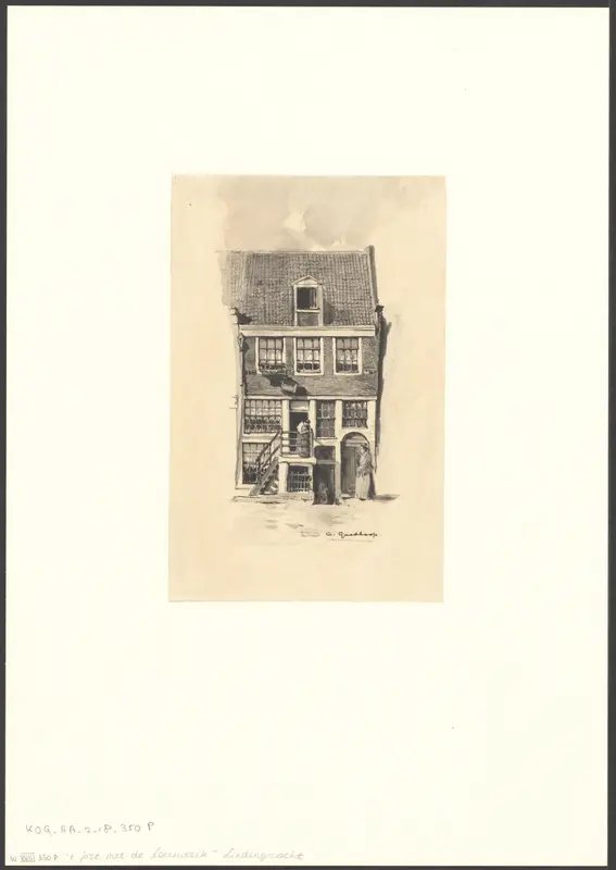 Gezicht op het huis 't Fort met de Leeuwerik aan de Lindengracht Wall Art by Unknown - High-Resolution Digital Print
