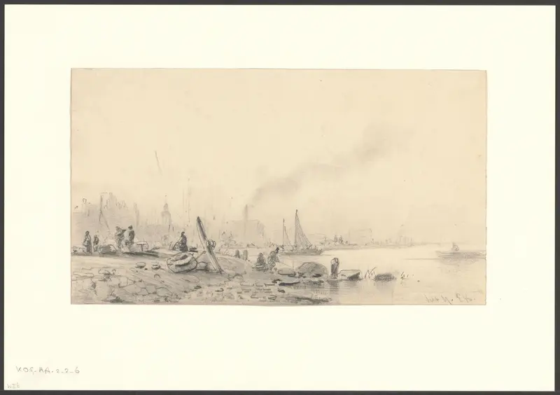Gezicht op het IJ en de Westerdoksdijk Wall Art by Unknown - High-Resolution Digital Print