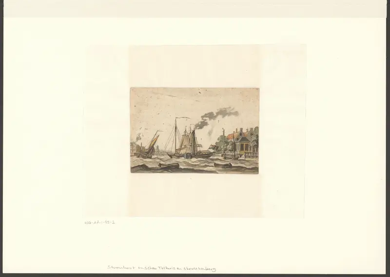 Gezicht op het IJ met een stoomboot Wall Art by anonymous - High-Resolution Digital Print