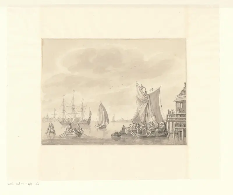 Gezicht op het IJ met het Bothuisje Wall Art by Unknown - High-Resolution Digital Print